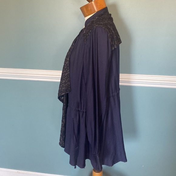 LOGO Lori Goldstein Jacket Size 30W Purple Lace Coat Rayon Lightweight Cardigan - Picture 5 of 7